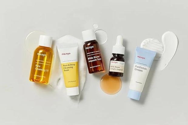 ma:nyo Best Sellers Kit | Travel size Trial & Gift Set | Pure Cleansing Oil, Pure Cleansing Foam, Bifida Biome Ampoule, Bi...