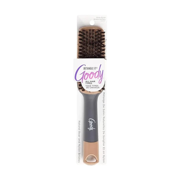 Goody Detangle It Boar Bristle Hair Brush, Use as a Detangling or Styling Brush, Conditions & Boosts Shine, Helps Tackle K...