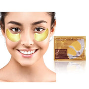 MEICOLY 30 Pads Lip and Eye Mask Sheet Moisturizing Gold Under Eye Mask Gel Crystal Collagen Anti-Aging Eye Patches Dark C...