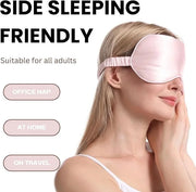 Silk Satin Sleeping Eye Mask, Pink Sleep Eye Mask Night Blindfold for Women and Men, Soft Breathable Blackout Eyeshade Eye...