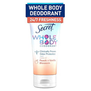 Secret Whole Body Deodorant Cream for Women, Peach & Vanilla Blossom Scent, Aluminum Free Deodorant, 72 HR Odor Protection...