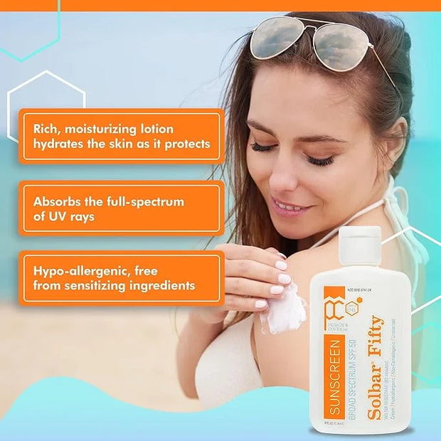 Person & Covey SPF 50 Sunscreen Face & Body Sun Cream - Solbar Fifty Body & Face Sunscreen SPF 50 Broad Spectrum Sunscreen...