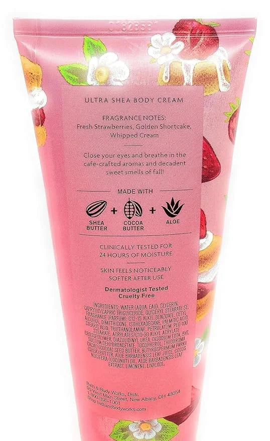 Bath and Body Works Body Care - 24 Hour Moisture Ultra Shea Body Cream - 8 oz - Strawberry Pound Cake - Product Image