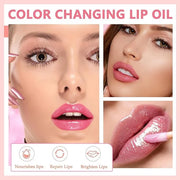 Magic Color Changing Lip Glow, Hydrating Shimmer Tinted Lip Care (Warm Change Tint, Plumping Gloss) - Product Image