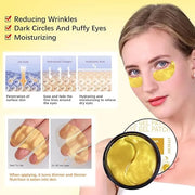 LIYALAN 24K Gold Under Eye Patches for Dark Circles and Puffiness Eye Mask Skin Care Products for Puffy Eyes Beauty for Wo...