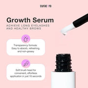 Curacoro 3x Growth Serum For Lash Extension, Peptide Enhancing Solution for Natural Lashes, Lash Extensions & Eyebrows, Ey...
