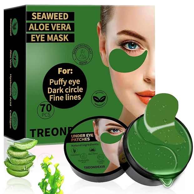 Under Eye Masks for Dark Circles and Puffiness 70PCS, Under Eye Patches for Puffy Eyes Treatment, Under Eye Gel Pads w/Sea...