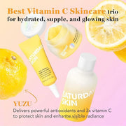 Saturday Skin 3-Piece Skin Care Set Yuzu Vitamin C Sleep Mask Yuzu Vitamin C Bright Toner and Eye Cream Overnight Facial M...