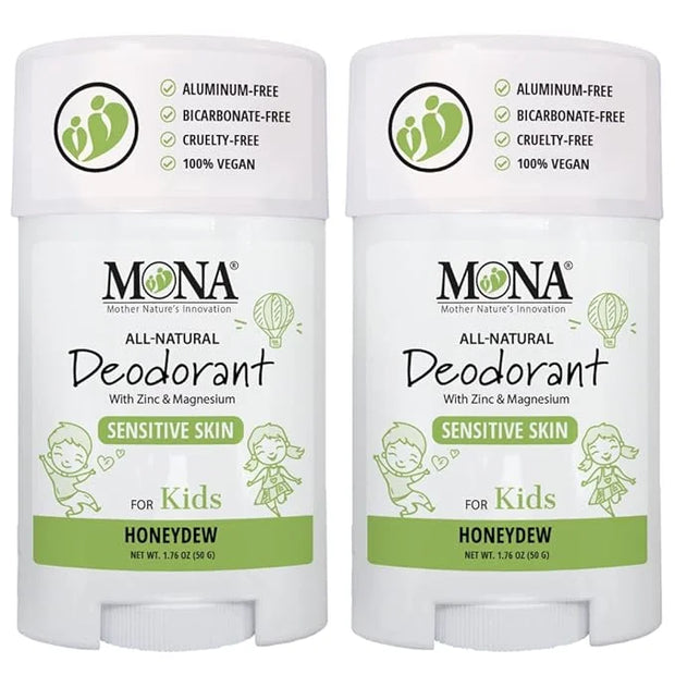 MONA Brands KIDS Deodorant for Girls, Boys, Preteens & Teens | Safe for Sensitive Skin - No Baking Soda, Aluminum or Synth...