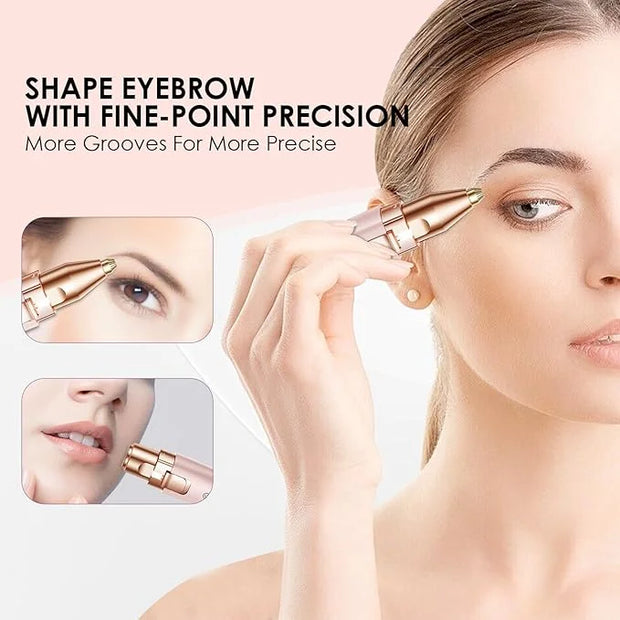 Eyebrow Facial Trimmer: 2 in1 Rechargeable Facial Hair Removal and Eyebrow Shaver - Face Lips Body Painless Facial Razor w...