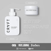 CRVFT 2-Step Men’s Facial Care Kit | Aloe Vera Face Wash 3oz | Hyaluronic Moisturizer 1oz | 2 Piece Complete Daily Face Ca...