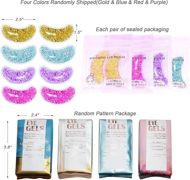 Under Eye Patches for Puffy Eyes, Reusable Ice Gel Eye Pad Cooling Eye Patch Hot Cold Therapy Eye Mask 8 Pack - Product Image