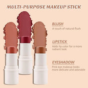 Boobeen Cream Blush stick, Multi Face Blush for Cheek, Lip and Eye, Pigmented Matte Finish for Natural Flush Color, Builda...