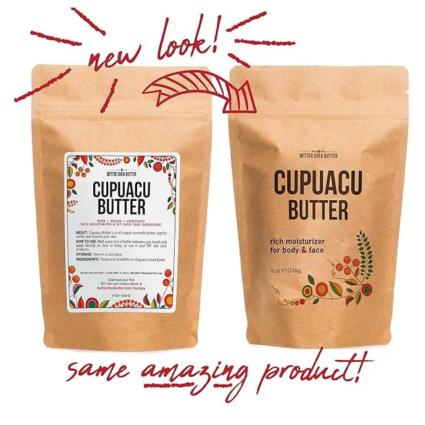 Cupuacu Butter Raw, Pure & Unrefined for Hair Growth & Dry Skin Use on Body and Face - Brazilian Body Butter Base, Lotion ...