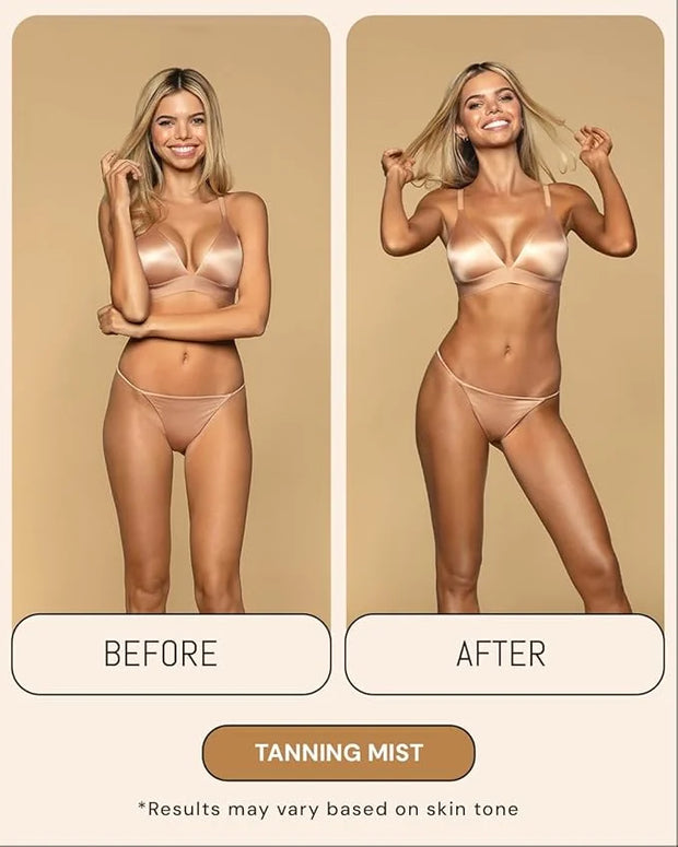 Natural Sunless Tanning Mist 7oz - Organically Derived Self-Tanner Spray, Lightweight & Non-Sticky, Streak-Free Glow, For ...