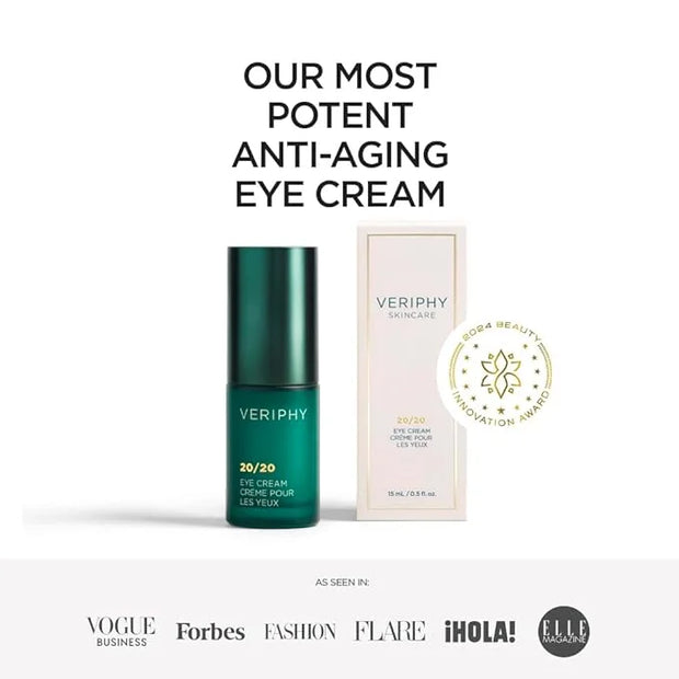 20/20 Eye Cream for Dark Circles and Puffiness | Vegan | Clean | Natural | Cruelty-free | Anti-Aging | Eye Cream for Wrink...