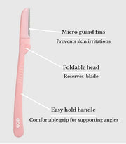 Dermaplaning Tool - Foldable Facial Razor for Women and Men, (3ct) | Womens Facial Peach Fuzz Remover & Eyebrow Trimmer, D...