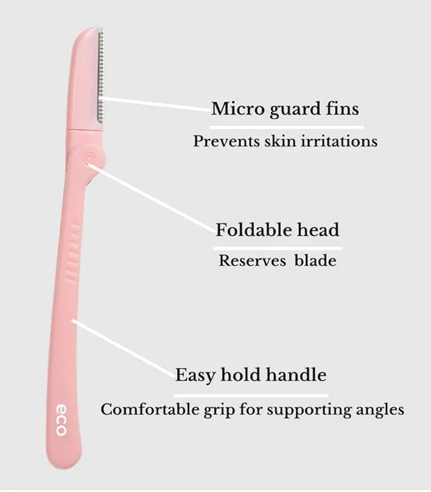 Dermaplaning Tool - Foldable Facial Razor for Women and Men, (3ct) | Womens Facial Peach Fuzz Remover & Eyebrow Trimmer, D...