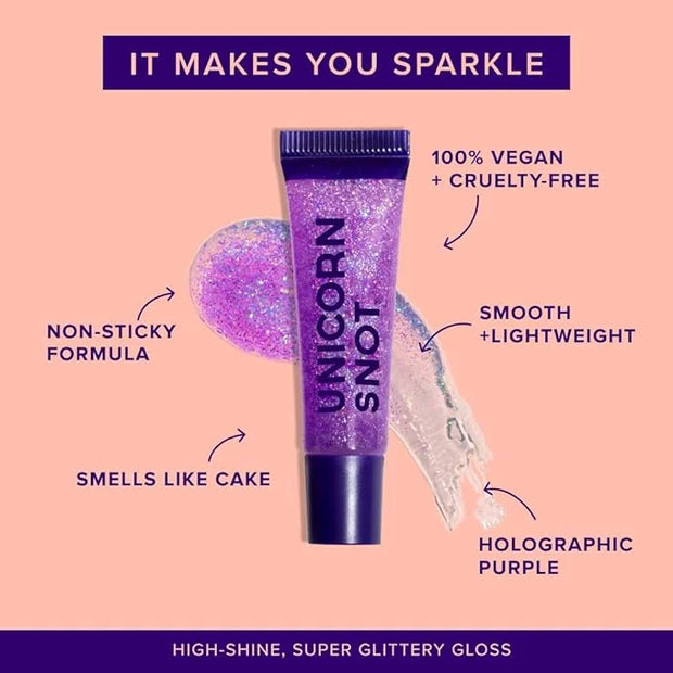 UNICORN SNOT Glitter Lip Gloss - Sparkly Lip Shine - Stocking Stuffers for Women, Gifts for Teen Girls - Vegan & Cruelty-F...