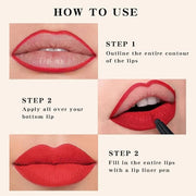 2Pcs Longwear Liquid Lip Liner Stain Marker Pen Set Long Lasting Waterproof, Dark Ruby Red Matte Semi Permanent 24 Hour Li...