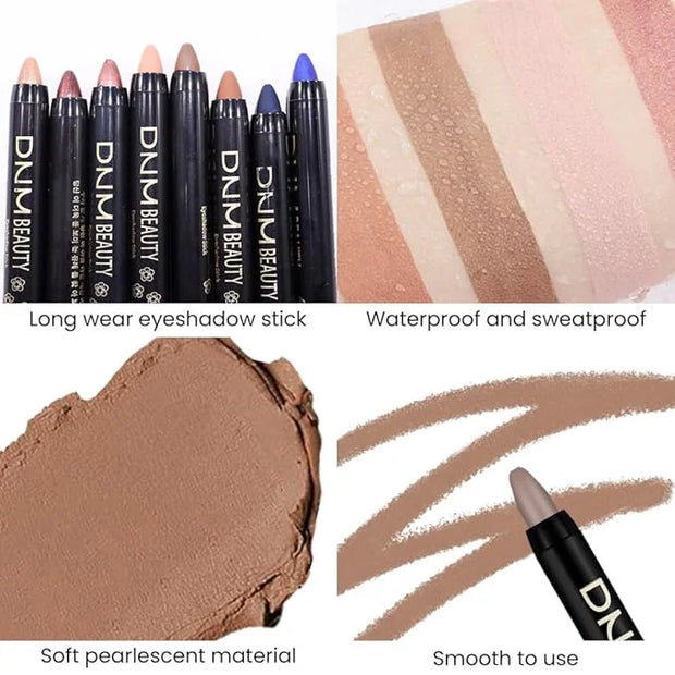 evpct Ginger Matte Cream Eye Shadow Brightener Sticks Set for Eyes, Ginger Matte Pencil Eye shadow Applicator Stick Pen Pa...