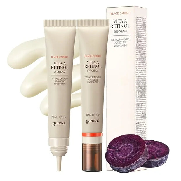 GOODAL Black Carrot Vita-A Retinol Eye Cream, Daily Cream for Under Eye, Smoothing Skin Care, K-Beauty, Korean Skincare - ...