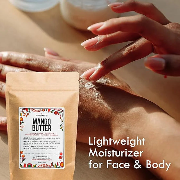 Better Shea Butter Mango Butter 100% Natural Skin Moisturizer, 1 LB Block - Product Image