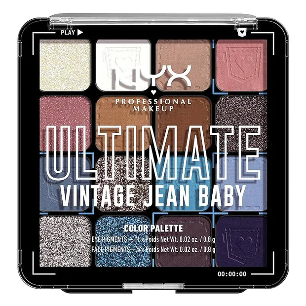 NYX PROFESSIONAL MAKEUP, Ultimate Shadow Palette, Eyeshadow Palette - Vintage Jean Baby - Product Image