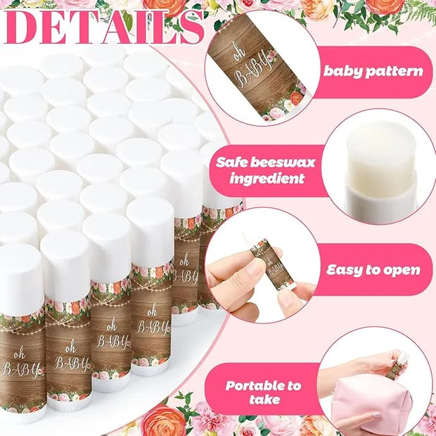 40 Pieces Lip Balm Bulk Baby (Floral)