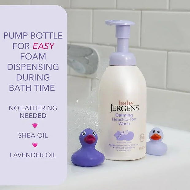 Jergens Baby Calming Head to Toe Foaming Wash, Baby Shampoo and Body Wash, Baby Shampoo Tear Free, Kids Foaming Body Wash,...