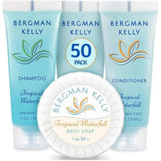BERGMAN KELLY Round Hotel Soap Bars, Shampoo & Conditioner 3-Piece Set (1 oz each, 150 pc total, Tropical Waterfall), Deli...