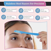 Eyebrow Razors for Women and Men – 3-Pack Facial Hair Remover and Exfoliating Dermaplaning Tool for Eyebrows, Upper Lip, C...