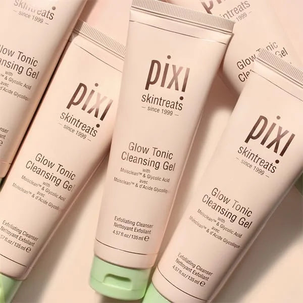 Pixi Beauty Glow Tonic Cleansing Gel 135ml | Glycolic Acid Facial Cleanser | Purify and Brighten Complexion | Ginseng Impr...