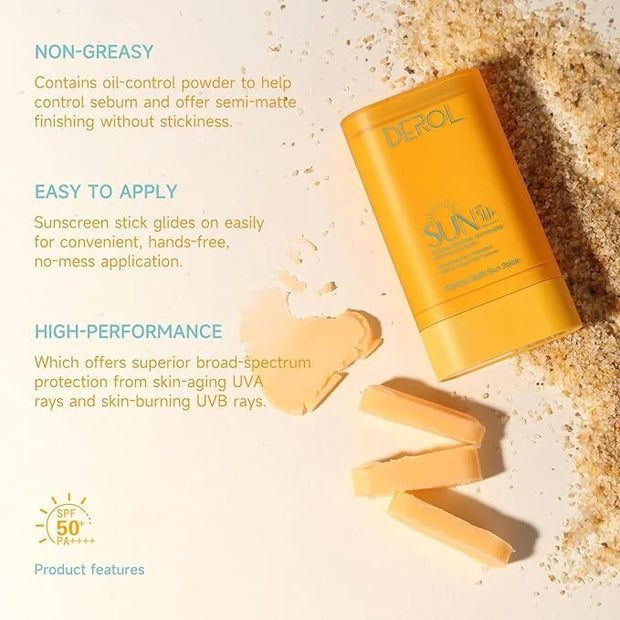 Sunscreen Stick for Face Spf50+ Sunblock Pa++++ Outdoor Water-Resistant Face & Body Solid Sunstick No Eye Irritation Trave...