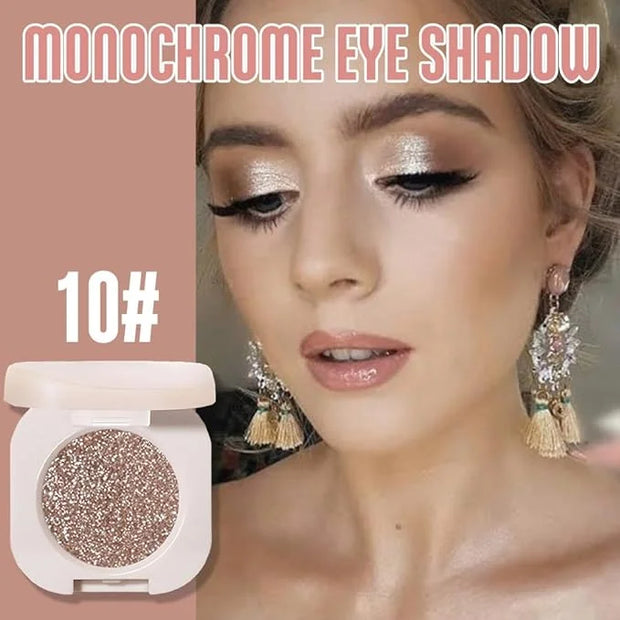 2Pcs Glitter Shimmer Sparkle Eyeshadow Palette Makeup For Old Women, Light Brown&Silver Glitter Shimmer Metallic Holograph...