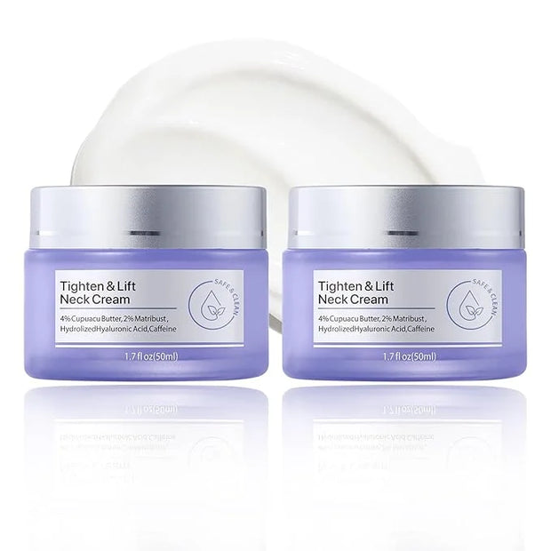 Neck Firming Cream Set,Non-greasy Tighten Lift Firming Neck Face Cream Skincare Moisturizer, 2 Pcs Deep Moisturizing Face ...