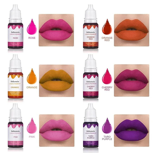 BONNIE CHOICE 12 Colors Liquid Lip Gloss Pigment Set, DIY Lipstick Liquid Pigment for Set Making Lip Gloss, DIY Lip Cosmet...
