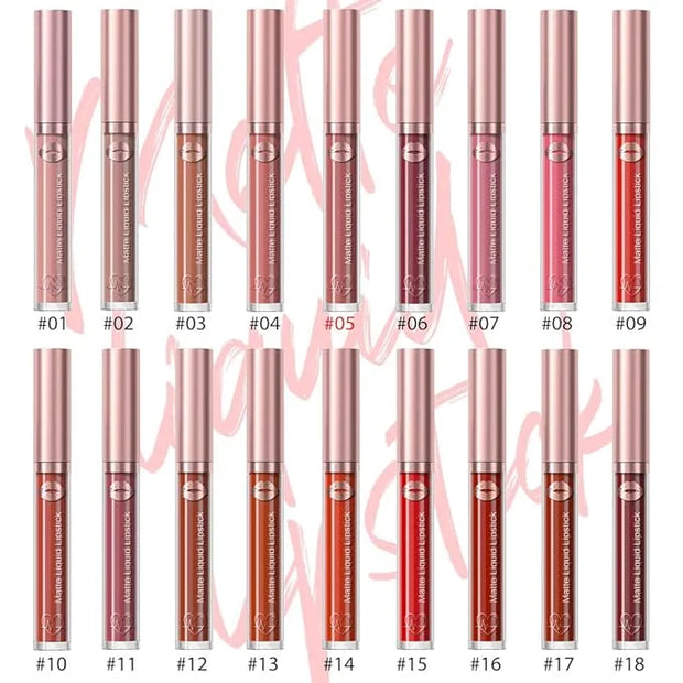 Matte Liquid Lipstick,Brown Purple Liquid Lip Stains, Long Lasting Waterproof Lip Gloss Makeup, Velvet Non-Stick Cup Lips ...