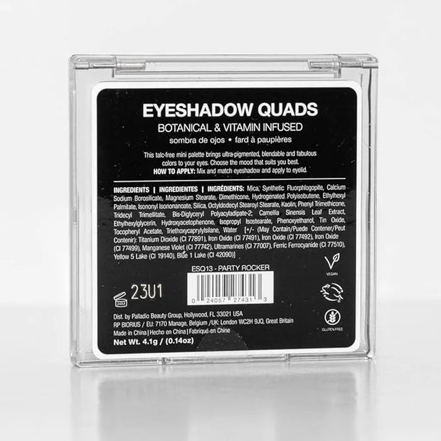 Palladio Eyeshadow Quads, Velvety Pigmented Blendable Matte, Metallic & Shimmer Finishes, Creamy Formula, Four Way Quad Ey...