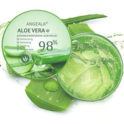 Organic Aloe Vera Gel for Face & Body Made within 12 Hours of Harvest, 98% Pure Aloe Vera Gel for Skin, Scalp, & Hair, Soo...