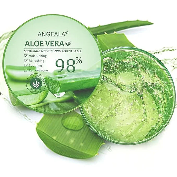 Organic Aloe Vera Gel for Face & Body Made within 12 Hours of Harvest, 98% Pure Aloe Vera Gel for Skin, Scalp, & Hair, Soo...