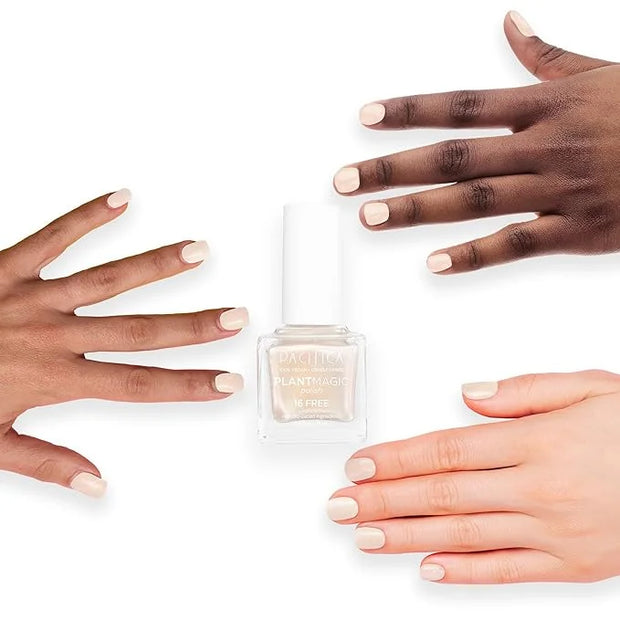 Pacifica Natural Nail Polish – Plant Magic Pearl White Nail Polish 16-Free Bio-Sourced Formula with Long-Lasting Vibrant C...