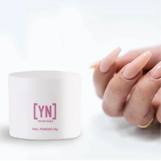 Young Nails Acrylic Cover Powder - Self-Leveling Acrylic Nail Powder, Clear Nude Pink White Acrylic Powder for Nail Extens...