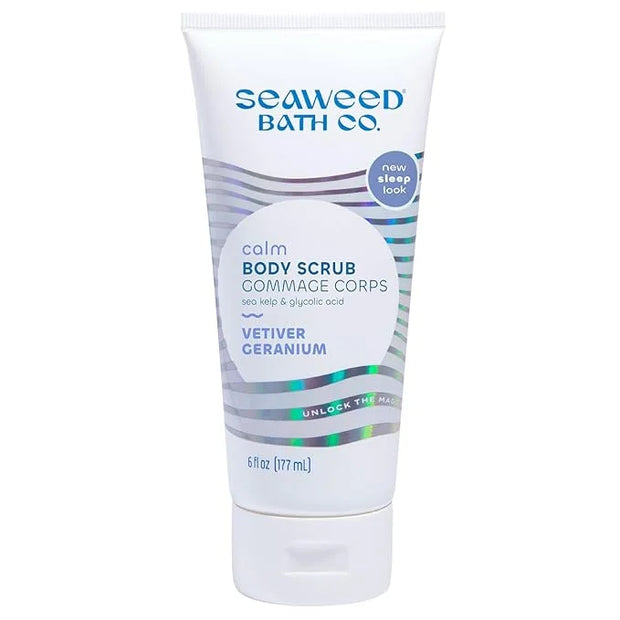 Seaweed Bath Co. Calm Body Scrub, Vetiver Geranium Scent, 6 Ounce, Sustainably Harvested Seaweed, Sea Kelp, Glycolic Acid ...