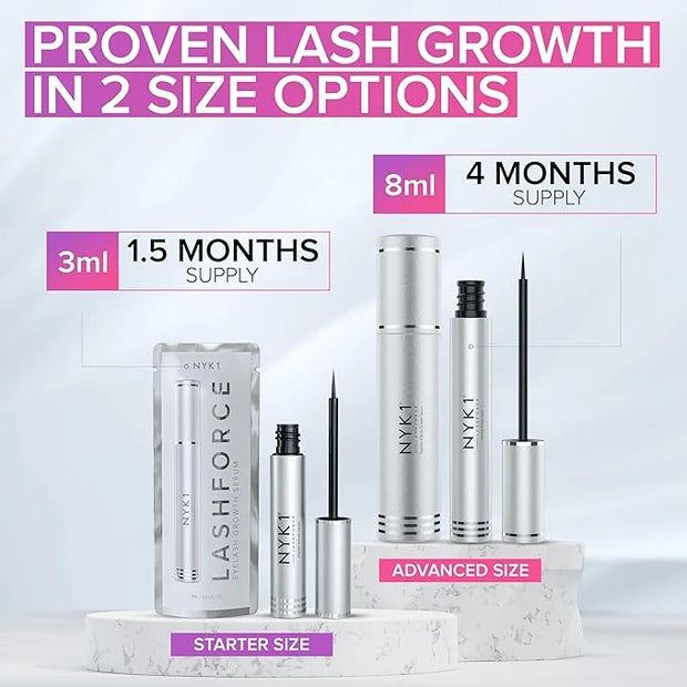 NYK1 CONCENTRATED Lash Serum For Eyelash Growth (3ml) LashForce Eyelash Serum To Grow Lashes Longer And Thicker - Lash Gro...