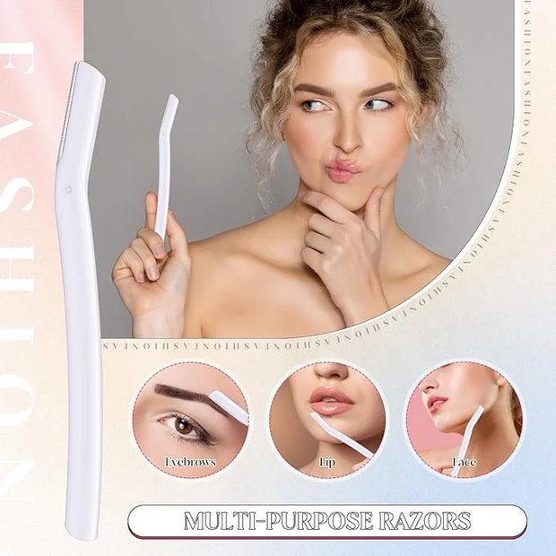 Lasnten 6Pcs Dermaplane Razor Eyebrow Facial Razor for Women Men Single Blade Multipurpose Eyebrow Trimmer Skin Hair Remov...