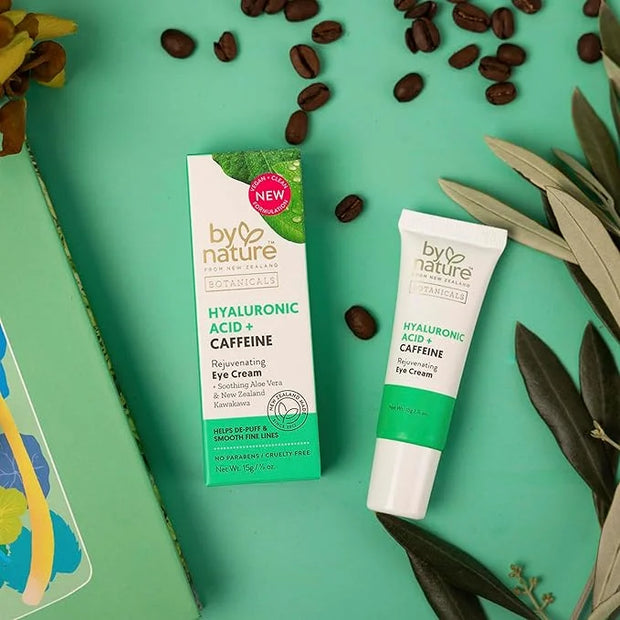 By Nature Botanicals Hyaluronic Acid & Caffeine Under Eye Cream - Firming & Refreshing Eye Cream for Dark Circles - Skinca...
