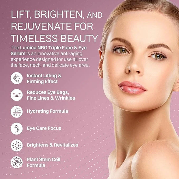 Triple Face & Caffeine Eye Serum - Firming & Smoothing with Vitamin C & Coffee Arabica - Lift & Minimize Fine Lines & Wrin...