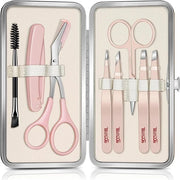 TsMADDTs Tweezers for Women Facial Hair, 8 in 1 Eyebrow Kit with Tweezers, Eyebrow Trimmer Scissors, Razor, Brush with Tra...