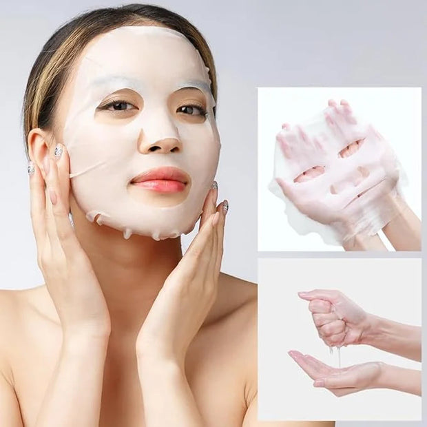 Triple Hyaluron Hydrating Mask for Dry and Sensitive Skin, Anti Aging, Tightening and Moisturizing, Korean Vegan Beauty, H...